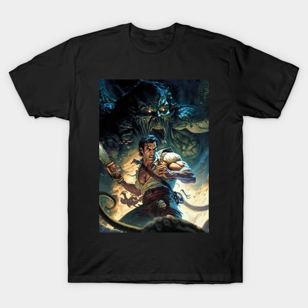 Ash vs Cthulhu T-Shirt by theusher